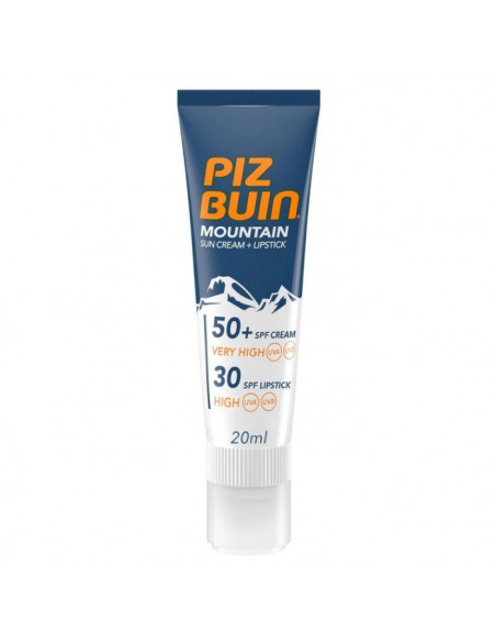 PIZ BUIN MOUNTAIN CREMA SOLAR SPF50+ Y STICK LABIAL SPF30 20ML