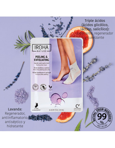 IROHA CALCETINES PEELING Y EXFOLIANTES CON ÁCIDO GLICÓLICO