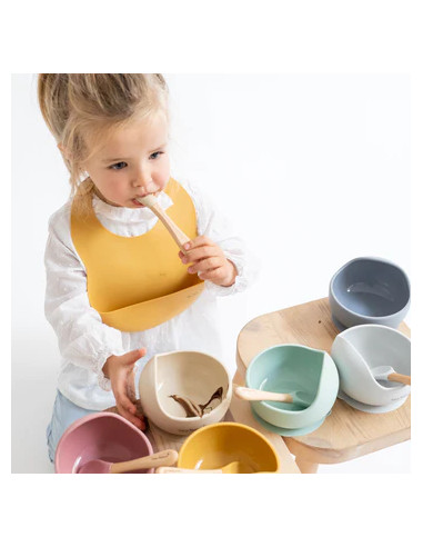 SARO SET ALIMENTACIÓN ( CUCHARA + CUENCO) AZUL O ROSA