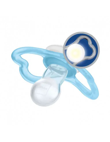 MAM AIR CHUPETE DE SILICONA NIGHT AZUL 6+m 2 UNIDADES