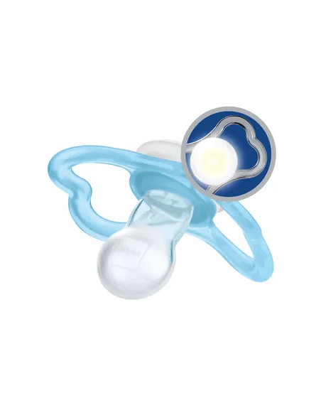 MAM AIR CHUPETE DE SILICONA NIGHT AZUL 6+m 2 UNIDADES