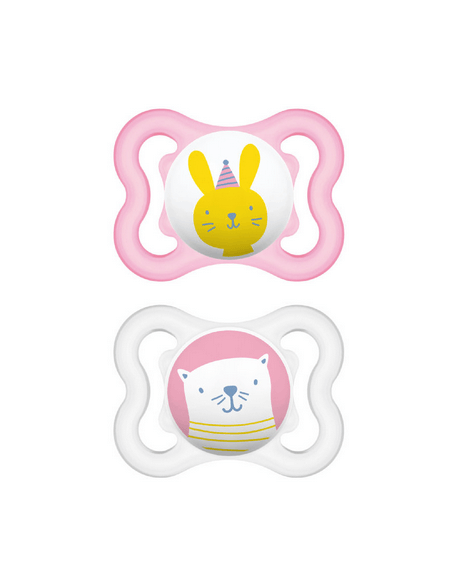 MAM AIR CHUPETE SILICONA + CAJA ESTERILIZADORA 0-6m 2 UNIDADES