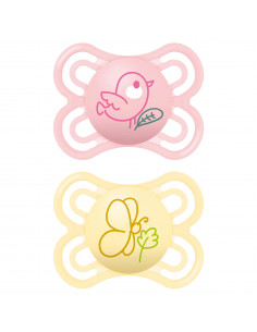 MAM PERFECT CHUPETE SILICONA 2 - 6 M ROSA AMARILLO
