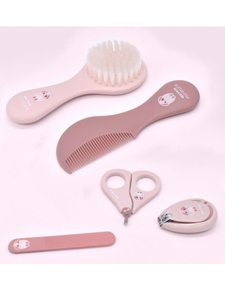 BETER SET MANICURA + CEPILLO Y PEINE PARA BEBÉ 0+M ROSA