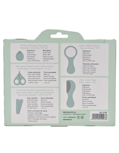 BETER SET MANICURA + CEPILLO Y PEINE PARA BEBÉ 0+M AZUL