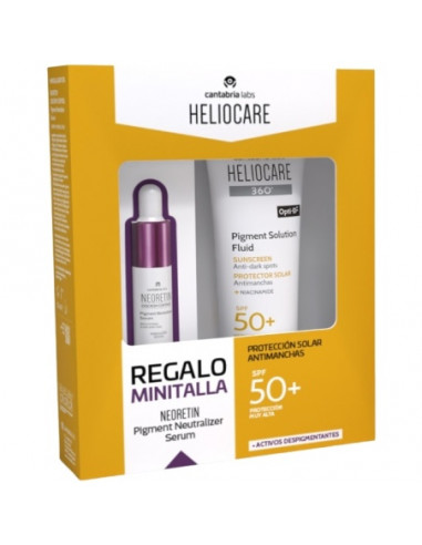 HELIOCARE 360 PIGMENT SOLUTION SPF50+ 50ML + REGALO NEORETIN SERUM PIGMENT NEUTRALIZER 10ML