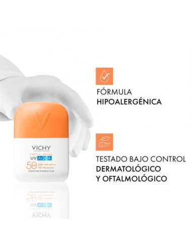 VICHY CAPITAL SOLEIL UV AQUA 50+ FLUIDO CON COLOR TONO CLARO 50ML