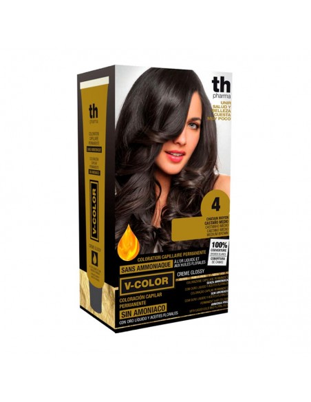 TH PHARMA KIT TINTE Nº 4 SIN AMONIACO CON ORO LÍQUIDO Y ACEITES FLORALES