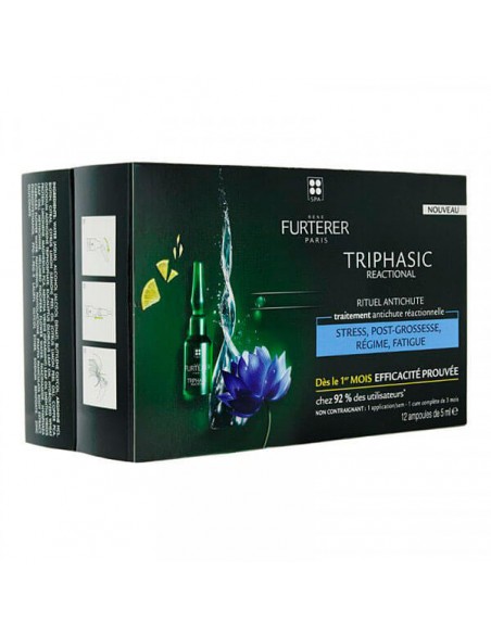 RENÉ FURTERER PARIS TRIPHASIC REACCIONAL TRATAMIENTO ANTICAÍDA 12 AMPOLLAS x 5ML