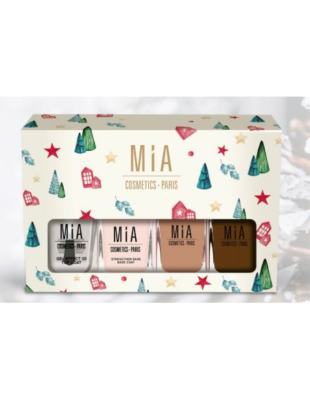 MIA COSMETICS GIFT BOX NAVIDAD ESMALTES LUXURY NUDES11ML X 4