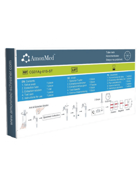TEST DE ANTIGENOS DETECCIÓN RÁPIDA COVID SALIVA AMONMED 1 UNIDAD