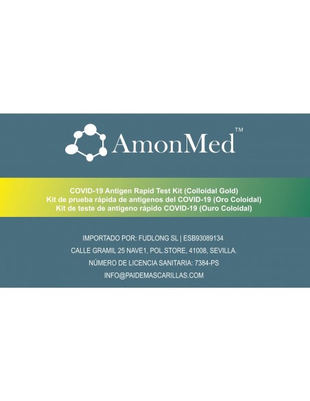 TEST DE ANTIGENOS DETECCIÓN RÁPIDA COVID SALIVA AMONMED 1 UNIDAD