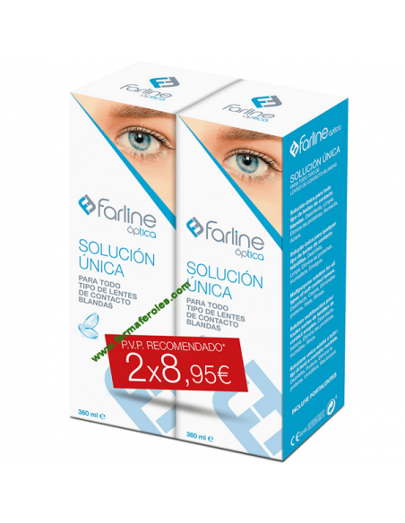 FARLINE SOLUCIÓN ÚNICA PARA LENTILLAS DUPLO 2X360ML