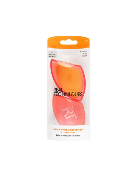 REAL TECHNIQUES MIRACLE COMPLEXION SPONGE & TRAVEL (ESPONJA + FUNDA DE VIAJE)