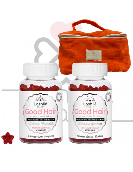 LASHILÉ DUPLO BEAUTY GOOD HAIR WOMEN 60 GUMMIES + NECESER DE REGALO